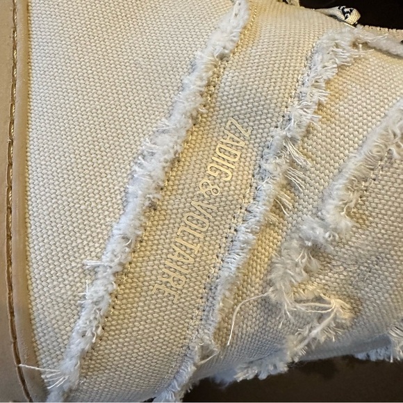 NIB Zadig & Voltaire High Flash Canvas High Tops Size 40 US 9 Flash Cream - Picture 11 of 13